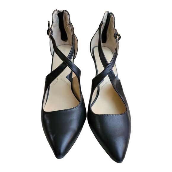 Adrienne Vittadini Black Strappy Jakob Pump Size 7.5 - Picture 2 of 8